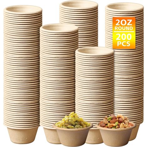 200 Miniatur-schälchen, Soufflé-förmchen, Dip-schälchen, Kleine Schüsseln, Pappbecher, Portionsbecher, Mini-saucenschälchen, Suppenschälchen Zum Dippen, Saucen, Canapés, Marmelade