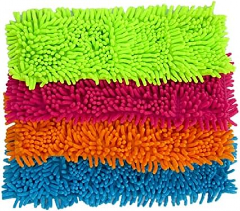 Ersatz-mikrofaser-wischmoppkopf, Für Nass- Und Trockenreinigung, Super Saugfähig (4er-pack: 1 Rosa, 1 Grün, 1 Orange, 1 Blau)