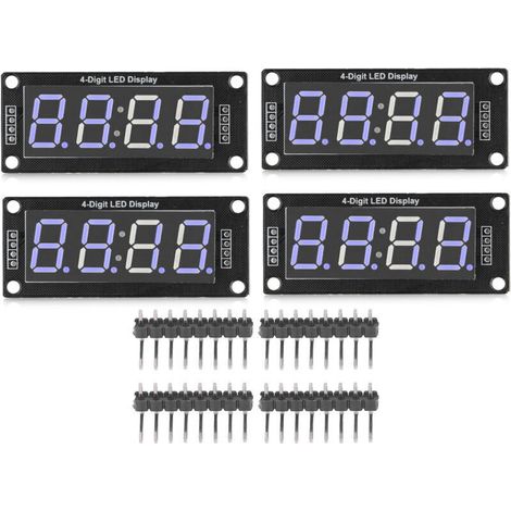 4 Tm1637 7-segment-led-anzeigemodule Mit 4-stelligen 0,56-zoll-blauen Digitalröhren Für Die Uhr