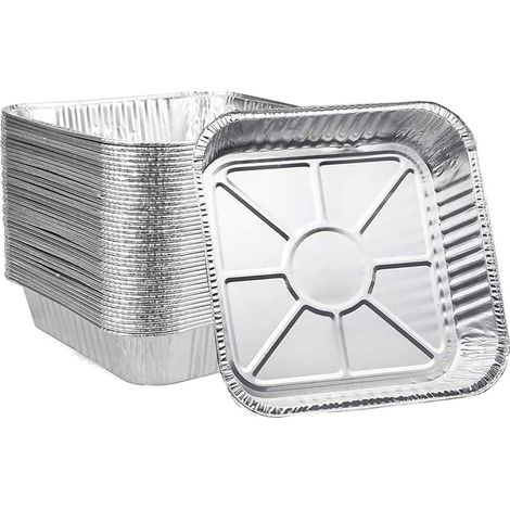 50 Stück Aluminium-backbleche, 20 Cm X 20 Cm X 4 Cm, Einweg-bratformen, Gefriergeeignete Pfannen Für Partys, Lieferdienste, Take-away-gerichte, Aufbewahrung, Catering-behälter