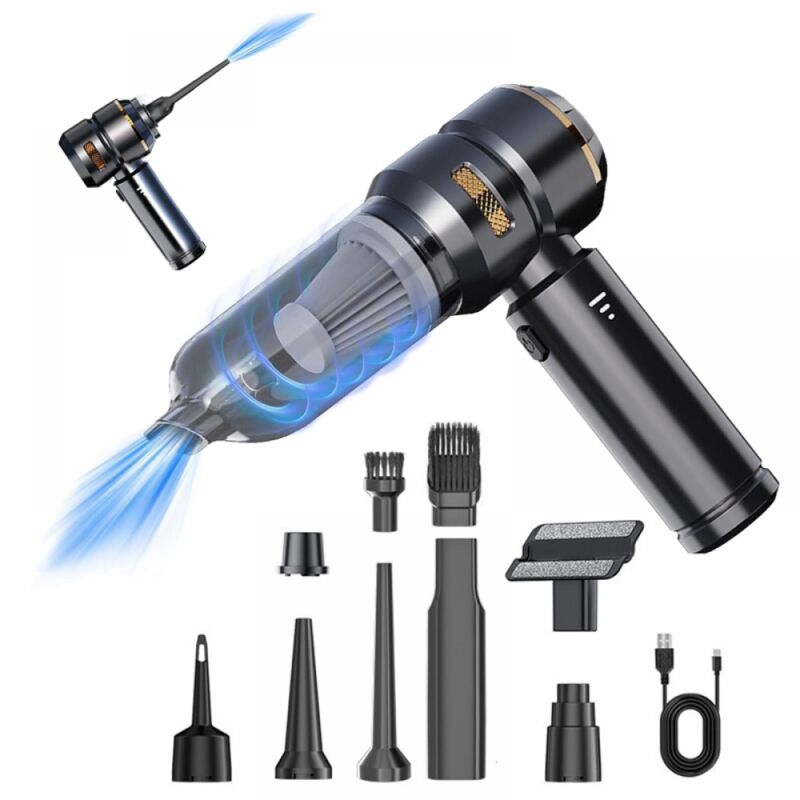 Handstaubsauger – Autostaubsauger 16.000 Pa, 100 W – Usb-aufladbar – 3 Geschwindigkeitsstufen – Mehrere Düsen – Schwarz Und Gold