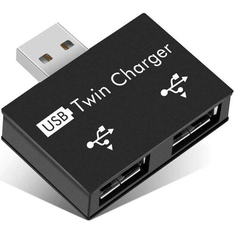 Ulisem2x Usb 2.0 2-port-usb-hub, Tragbarer 2-port-usb-hub, Stecker Auf Zwei Usb-buchsen-adapter Für Laptops Und Desktop-computer (schwarz)