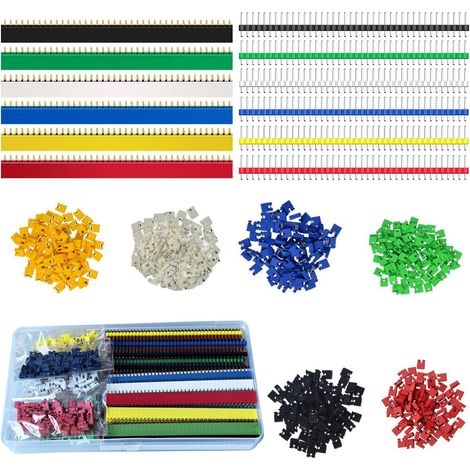 60 Stück 2,54 Mm Stiftleisten Für Leiterplatten (40-polig, Stecker Und Buchsen) Für Arduino-prototypen-shields + 360 Stück Jumperkappen Für Arduino-schaltungen