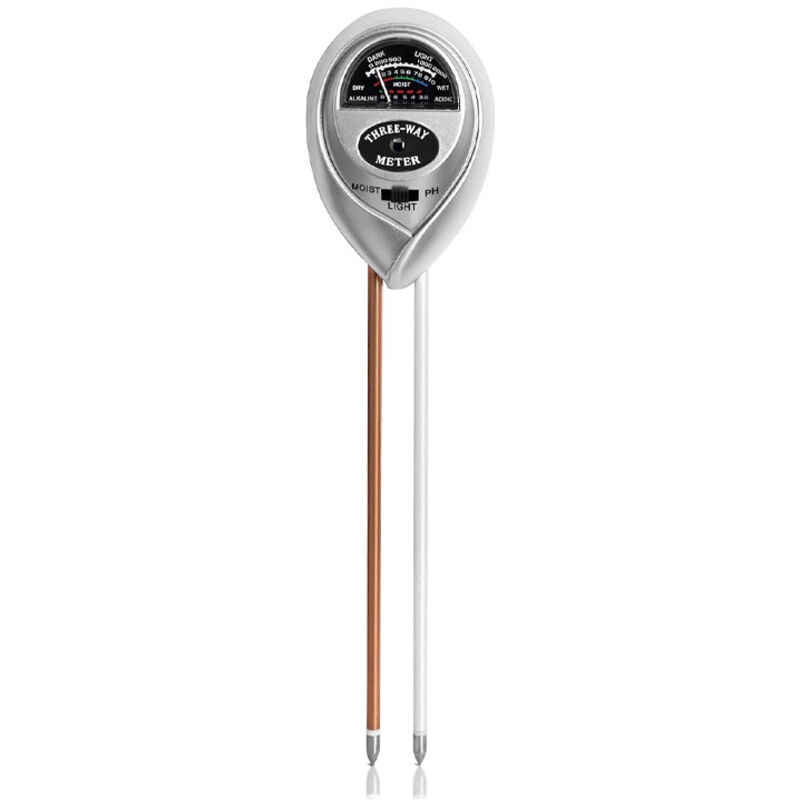 3-in-1-bodentester, Feuchtigkeits-/licht-/ph-tester, Bodentest-set Für Pflanzen Und Blumen (keine Batterien Erforderlich), Silber