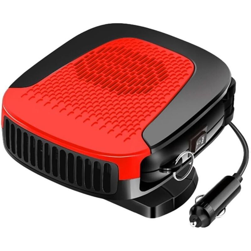 Tragbare Autoheizung Und -enteiser, 150-w-windschutzscheibenenteiser, 360° Drehbarer Entfroster, Rot