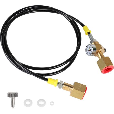 Schutzgas-transferschlauch, 2 × W21.8-14 (din477), Co₂-adapter, Hochdruckschlauch Mit 3000-psi-manometer, Co₂-nachfüllstation, Gasschweißschlauch, Transferschlauch