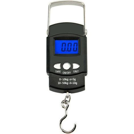 Csparcv Elektronische Gepäckwaage, Tragbare Elektronische Angelwaage Mit Lcd-digitalanzeige, Digitale Kofferwaage, Reisewaage (max.: 50 Kg) Mit Haken + Maßband (100 Cm / 39 Zoll)