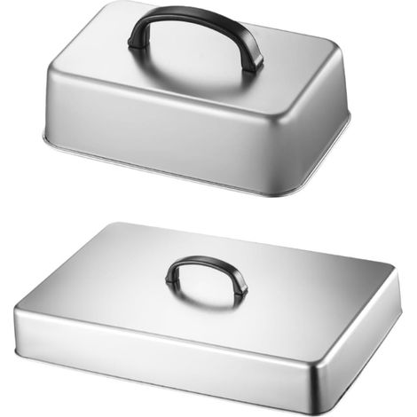 Set Mit 2 Rechteckigen Deckeln Zum Bestreichen, Käseschmelzen Und Als Multifunktionaler Universaldeckel Für Burger.