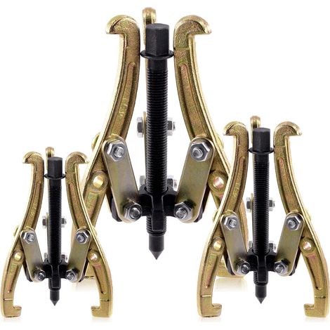 3-teiliges Abzieher-set Mit 3 Backen, 3 Zoll, 4 Zoll, 6 Zoll, 3 Goldene Backen Zum Entfernen Von Riemenscheiben, Lagern Und Schwungrädern, Demontagewerkzeug-set