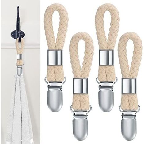 Csparcv 11,5 X 2,3 Cm 4 Stück Handtuchclips, Geschirrtuchhaken, Handtuchhaken, Badezimmerhandtuchhalter, Handtuchclips Für Schränke Und Zum Aufhängen Von Handtüchern