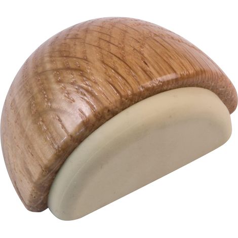 - Selbstklebender Türstopper - Halbmondförmiger Bodenkeil - Wand- Und Möbelschutz - Beige Eichenoptik - Ø45 X 25 Mm