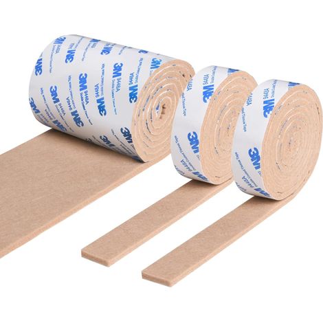 Rollen Selbstklebende Filzgleiter – Antirutschpads – Schutz Für Möbel Und Holzböden – Zuschneidbar, Starke Klebekraft, Für Den Innenbereich, Beige, 120 X 10 Cm Und 120 X 2 Cm