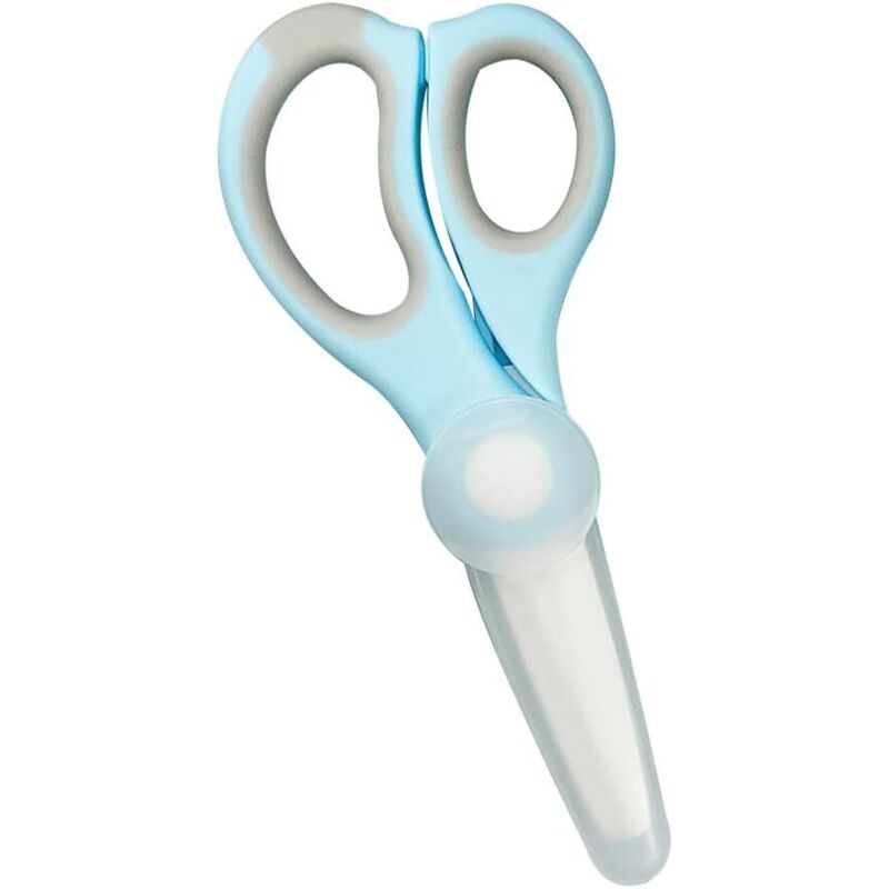 Tragbare, Bpa-freie Babyschere Aus Lebensmittelechter Keramik Für Säuglinge Und Kleinkinder Mit Klingenschutz (blau) - Fei Yu