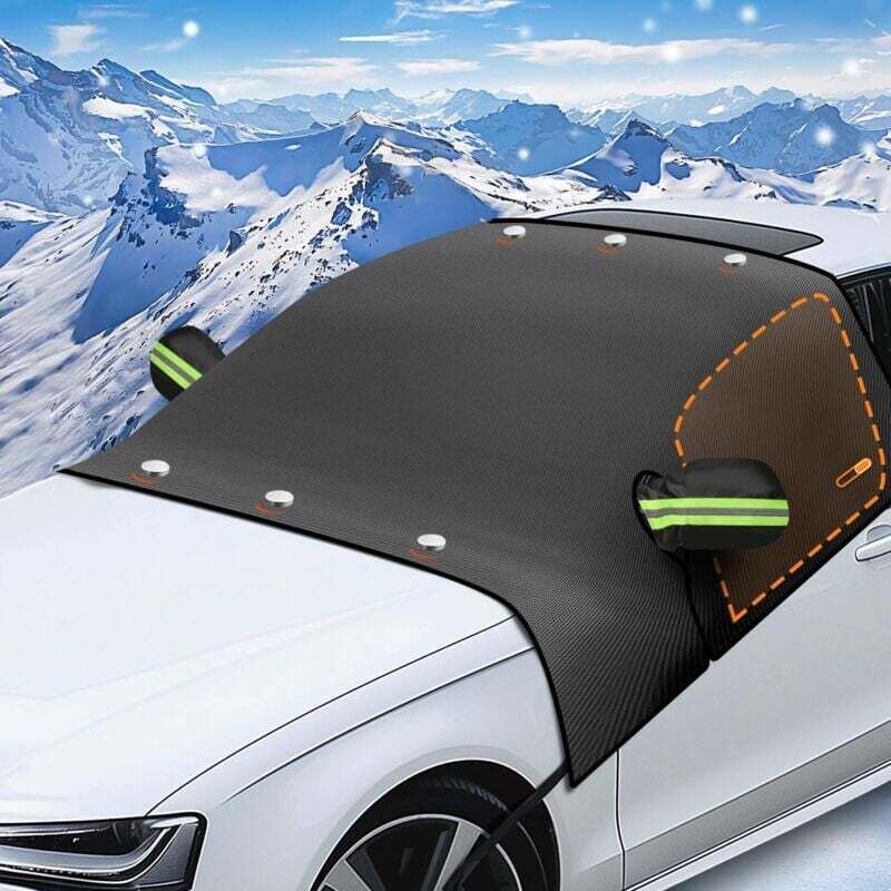 Xvx Auto-windschutzscheibenabdeckung, Große Magnetische Abdeckung Mit Seitenspiegelschutz, Winterschutz Gegen Wind, Schnee, Staub, Frost Und Sonne – 210 X 145 Cm