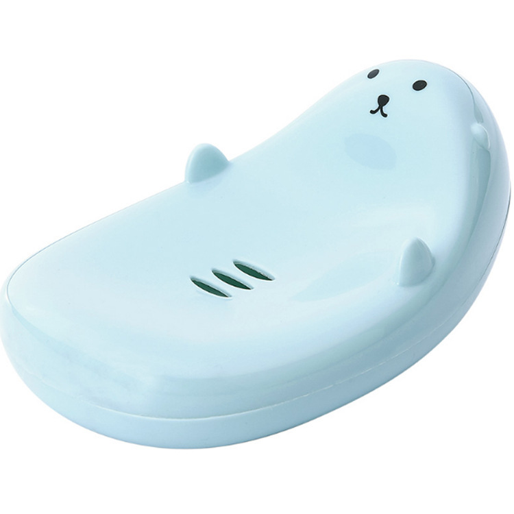 Niedliche Seifenschale In Form Von Cartoon-tieren Für Das Badezimmer, Mit Seifenhalter, Kinder Werden Sie Lieben, Badezimmer- Und Küchenaccessoire (farbe: Blau)