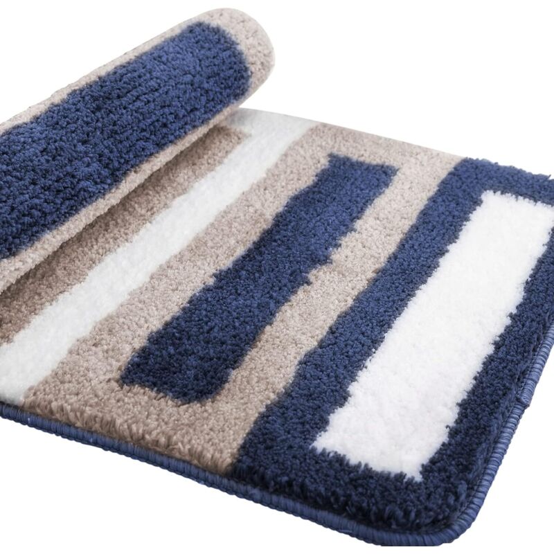 Rutschfeste Badematte, Küchenmatte, Weiche Mikrofaser-badematte, Schnelltrocknende Duschmatte, Wasserabsorbierend, Maschinenwaschbar - 40 X 60 Cm (blau)