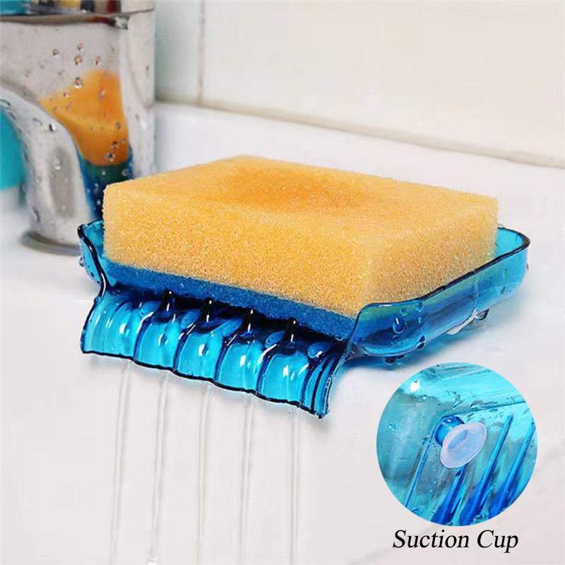 Blaue Handseifenschale, Selbstreinigende Seifenschale, Schwammhalter, Abtropfschale Für Dusche, Badezimmer Und Küchenspüle.