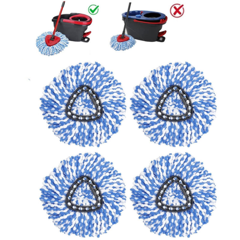 Kompatibel Mit Dem Easywring-ein-dreh-system, O-ceda Ersatzbürstenkopf-packung (4er-packung, Blau Und Weiß)