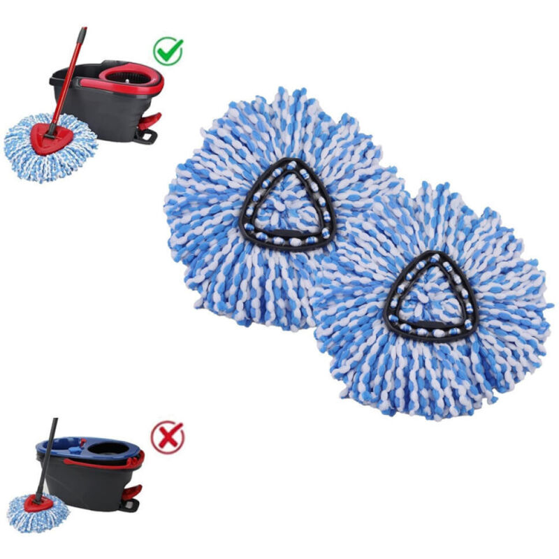 Kompatibel Mit Dem Easywring-ein-dreh-system, O-ceda Ersatzbürstenkopf-packung (2er-packung, Blau Und Weiß)