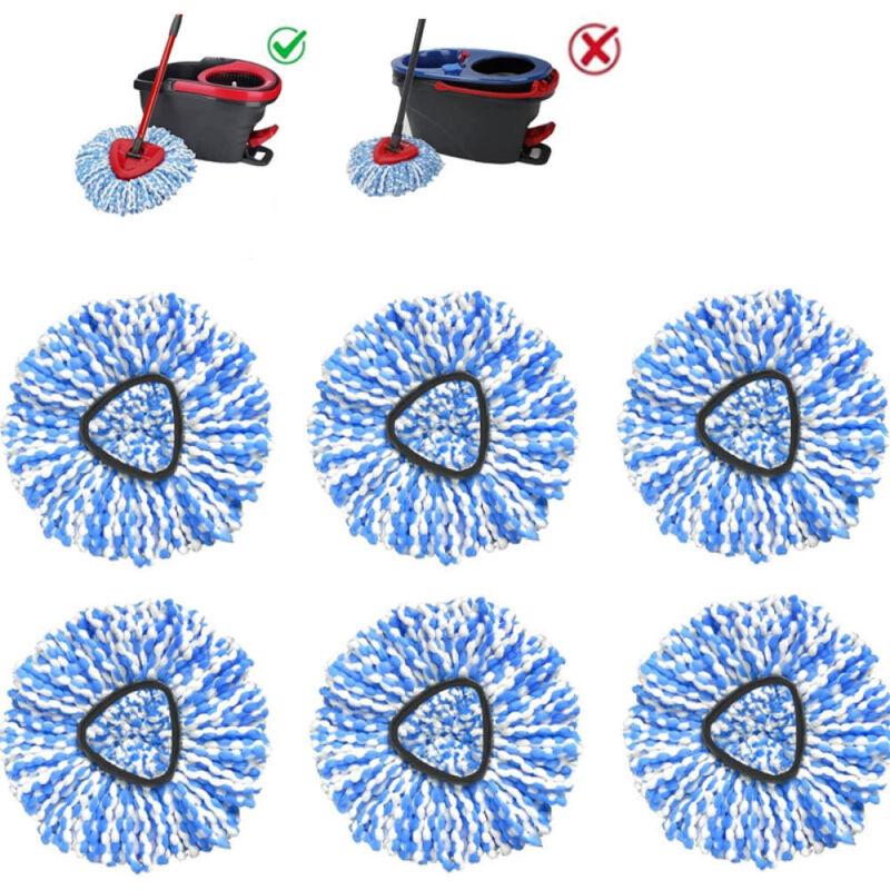 Kompatibel Mit Dem Easywring-ein-dreh-system, O-ceda Ersatzbürstenkopf-packung (6er-packung, Blau Und Weiß)