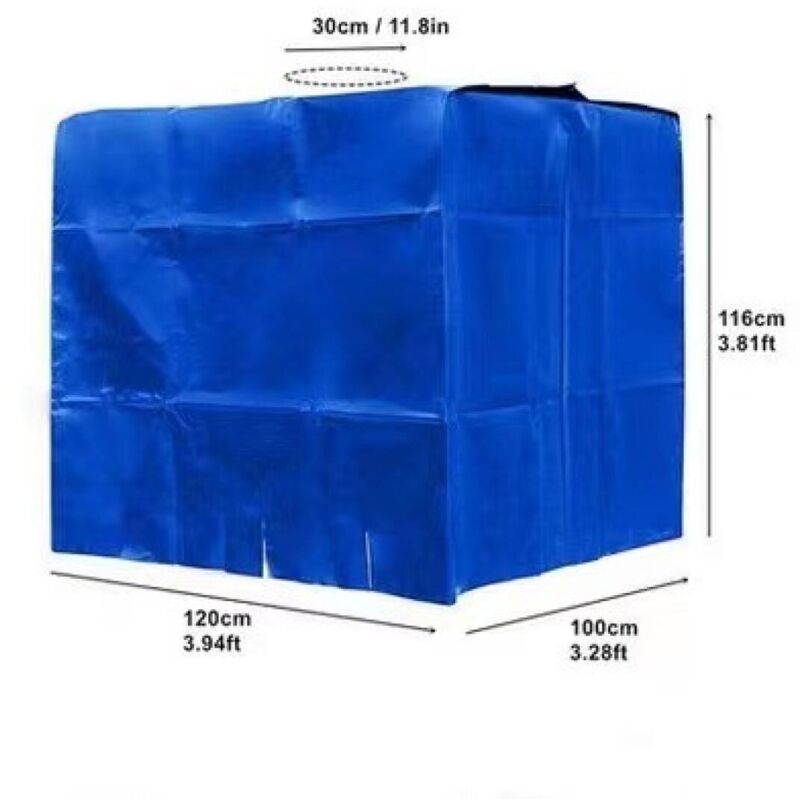 Wassertankabdeckung 120x100x116 Cm (blau), Geeignet Für 1000-liter-wassertanks, Schutzhülle Für Wassertanks, Beständig Gegen Staub, Uv-strahlung Und Regen.