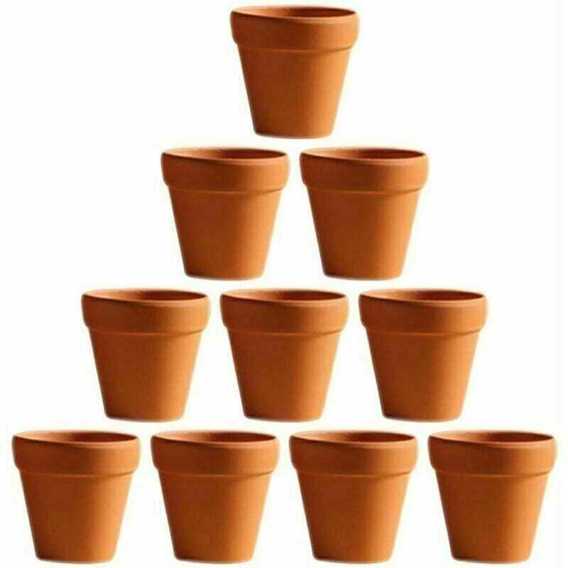 10 Kleine Mini-pflanztöpfe Aus Terrakotta-ton, Keramik, Für Kakteen, Sukkulenten, Blumentöpfe (2,8 × 2,8 × 4,5 Cm) – Fei Yu