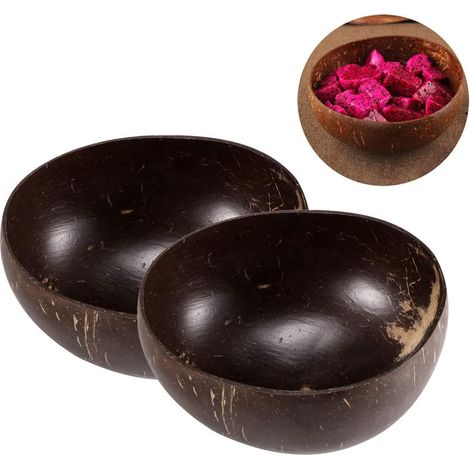 Kokosnussschale, 2er-set. Handgefertigte Kokosnussschalen, Ideal Für Frühstück, Eis, Müsli, Obst, Joghurt – Fei Yu