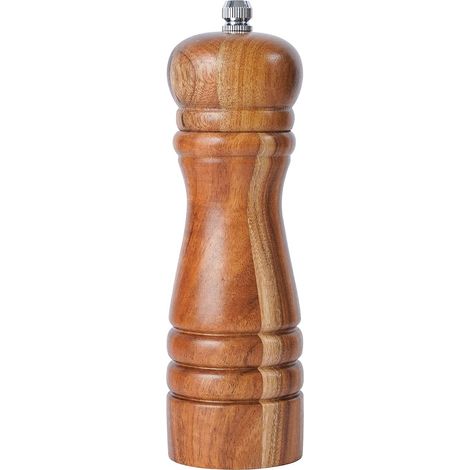Pfeffermühle – Keramikmühle – Verstellbar Und Langlebig – Für Salz Und Gewürze – Für Küche Und Garten – Akazienholz – 16,5 X 5 Cm