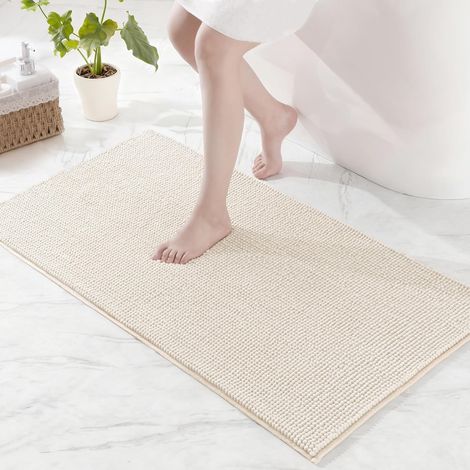 Chenille-badematte, Rutschfest, Saugfähig, Schnelltrocknend, Waschbar, Für Bad Und Dusche