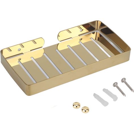 Wandmontierte Seifenschale Aus Edelstahl Mit Abtropffläche Für Bad Und Küche (gold)