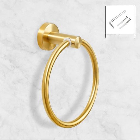 Goldfarbener Handtuchring Aus Chrom Mit Edelstahl-handtuchhalter