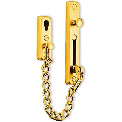 Türkette – Sicherheitsschloss – Einbruchsicheres Edelstahlschloss Für Haus Und Hotel, Gold, 10 X 5 Cm