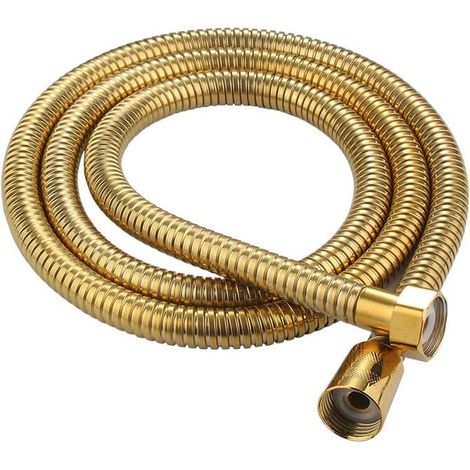 Duschschlauch – Ersatzschlauch – Messing Und Edelstahl – Hochdruckbeständig, Verdrehsicher – Für Badezimmer – Gold – 150 X 1,5 Cm
