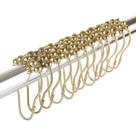 12 Stück – Duschvorhangringe – Edelstahl – Leichtgängig Für Duschstangen – Gold – 7 X 4 Cm