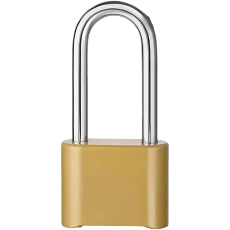 Robustes, Multifunktionales Und Sicheres Zahlenschloss Aus Zinklegierung Für Den Innen- Und Außenbereich, Langer Bügel, Goldfarben