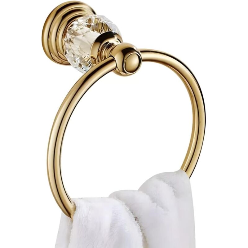 Handtuchring Aus Kristall, Handtuchring Fürs Badezimmer, Wandmontage (gold)