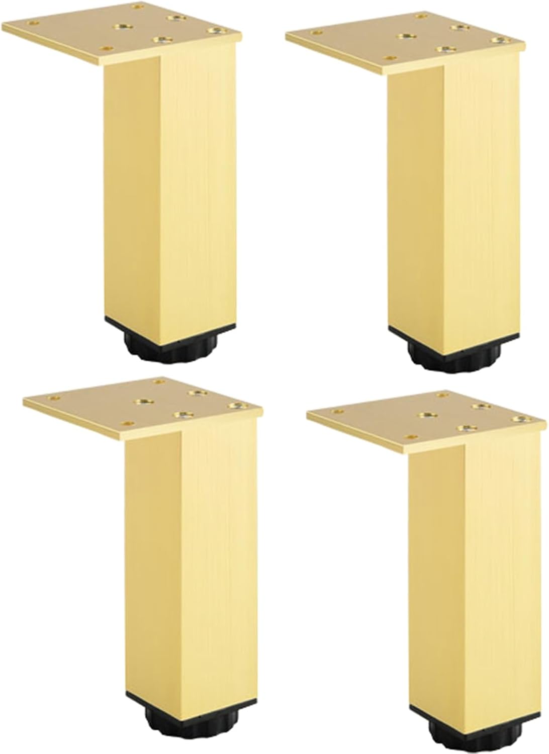Verstellbare Aluminium-möbelfüße, 4er-set, Für Möbel, Sofas Und Tische, Goldfarben, 15 Cm (verstellbereich 150-168 Mm)