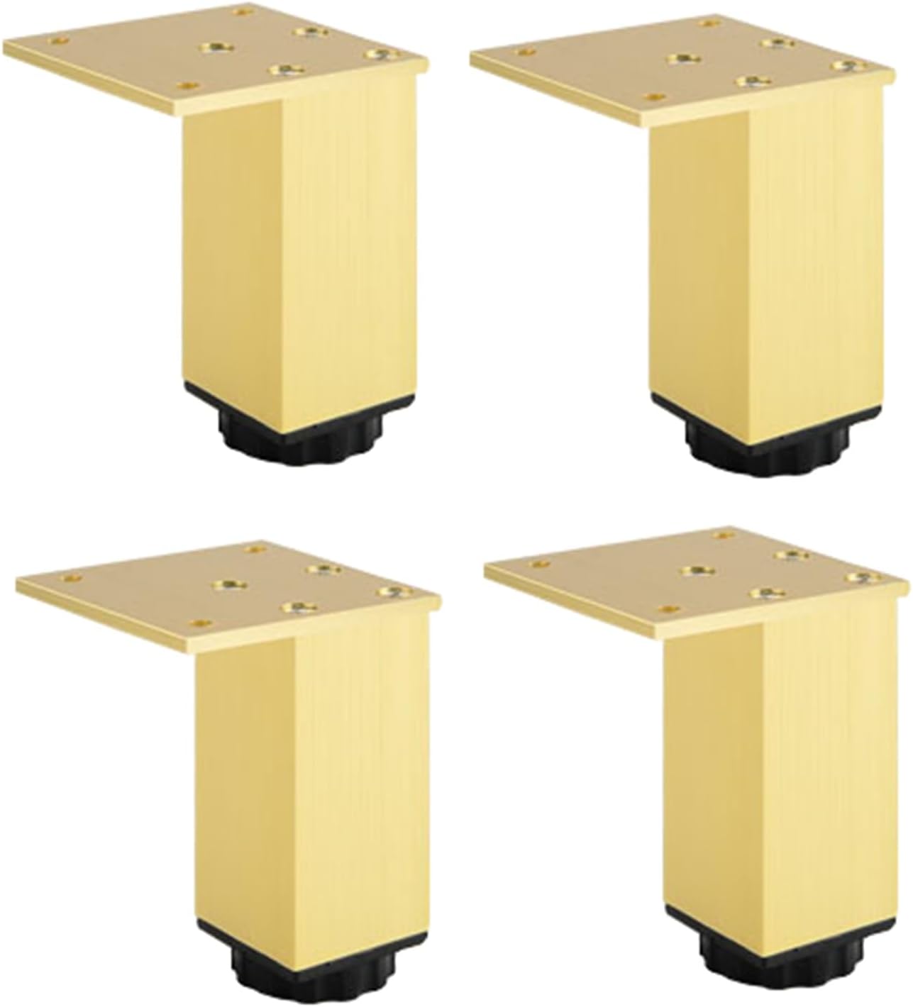 Verstellbare Möbelfüße Aus Aluminium, 4er-set, Für Möbel, Sofas Und Tische, Goldfarben, 8 Cm (verstellbereich 80-98 Mm)