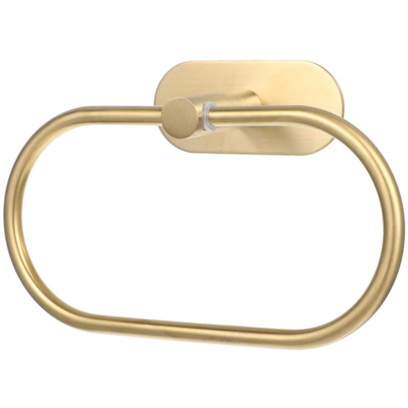 Ovaler Handtuchring, Wandmontiertes Badaccessoire Ohne Bohren, Edelstahl, Gold