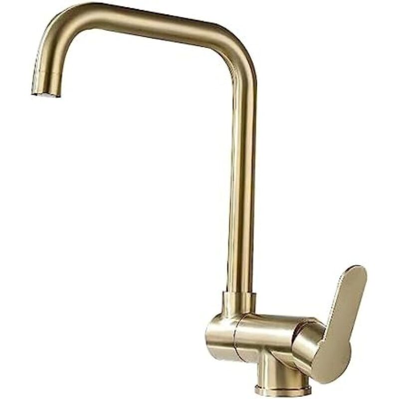 Ausziehbarer Küchenhahn, Klappbarer Küchenhahn, 360° Schwenkbarer Auslauf (gold)