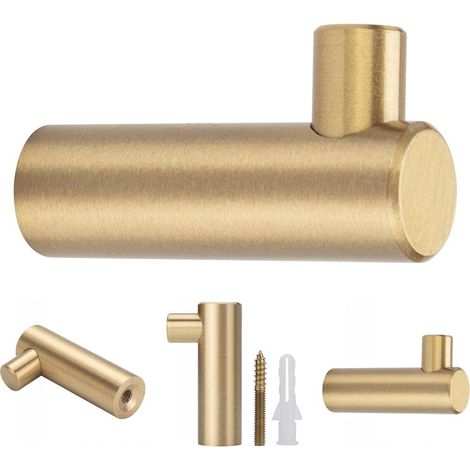 4er-set Wandhaken, Massives Messing, 50 X 12 Mm, Gold, Für Bad Und Küche