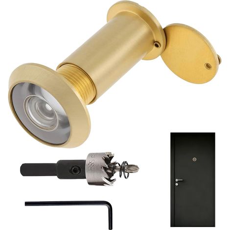 Hd-glas-türspion Mit 200 Grad Drehbarer Goldabdeckung Für 35-55 Mm Dicke
