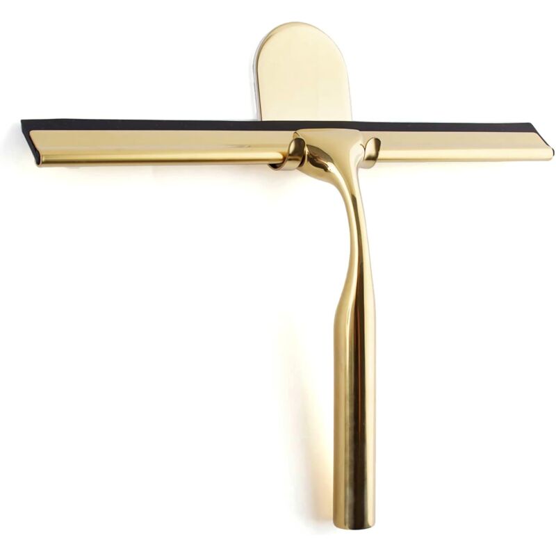 Duschabstreifer, Duschabstreifer Aus Edelstahl Mit Halterung, 25,4 Cm Wischblattlänge (gold)