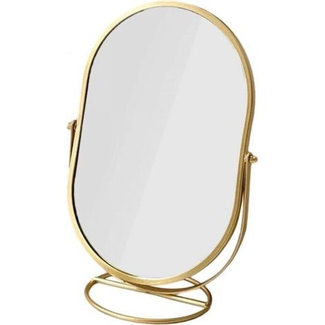 Multifunktionaler Tischspiegel In Gold – Jinfgerne – Doppelspiegel (1x Und 10x) – Verstellbare Led-beleuchtung – Stabiler Ständer Für Ankleidezimmer Oder Badezimmer