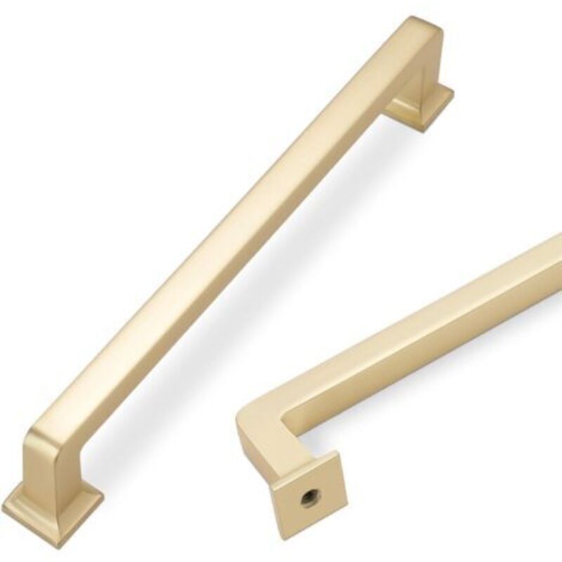 Set Mit 6 Küchenschrankgriffen Aus Gebürstetem Messing, 160 Mm (6-1/4 Zoll), Goldfarbene Schrankgriffe, Küchenschrankbeschläge, Schubladengriffe