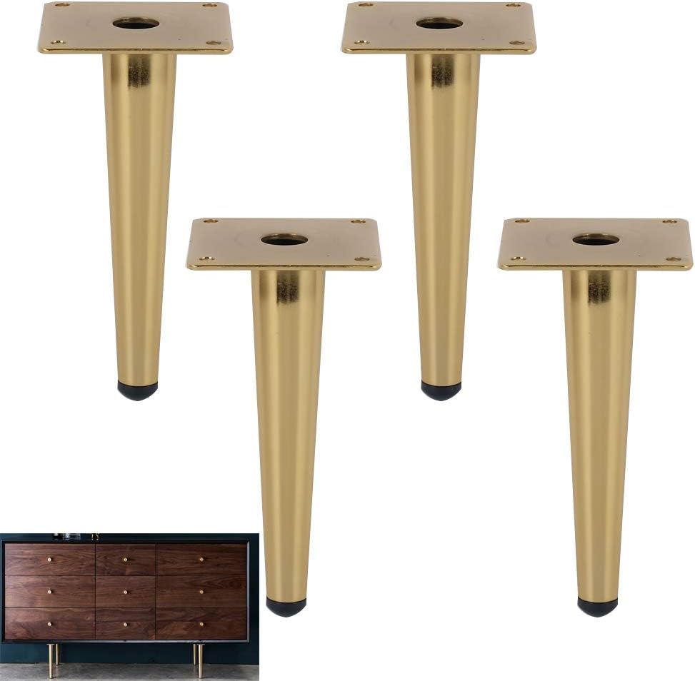 Set Mit 4 Möbelfüßen: Abgewinkelte Sofabeine, Tischbeine, Nachttischbeine, Metallbeine, Geeignet Für Couchtische, Schränke Und Sofas. Goldfarben, Tragfähigkeit