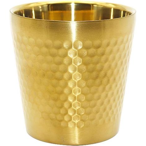2-teiliges Set Dickwandiger, Goldener Kaffeebecher, Unzerbrechliche Campingbecher, Trinkbecher Aus Gebürstetem Metall, Dicke 300-ml-kaffeebecher Aus Edelstahl Für Kaffee Und Tee – Hitzebeständig