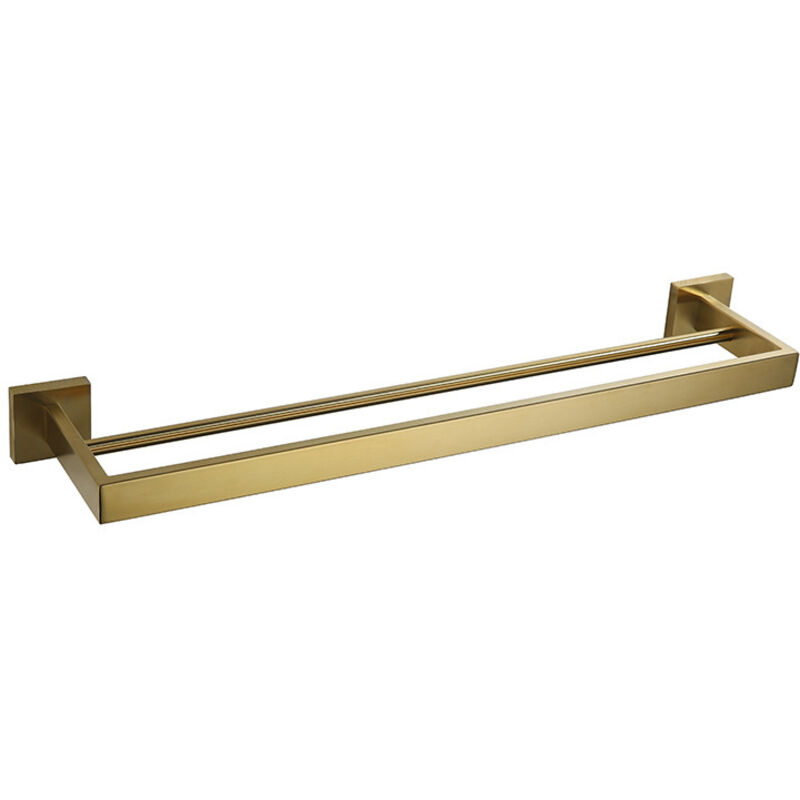 Handtuchhalter Fürs Badezimmer, Wandmontage, Schraubbefestigung, Doppelstangen-handtuchhalter (gold, 50 Cm)