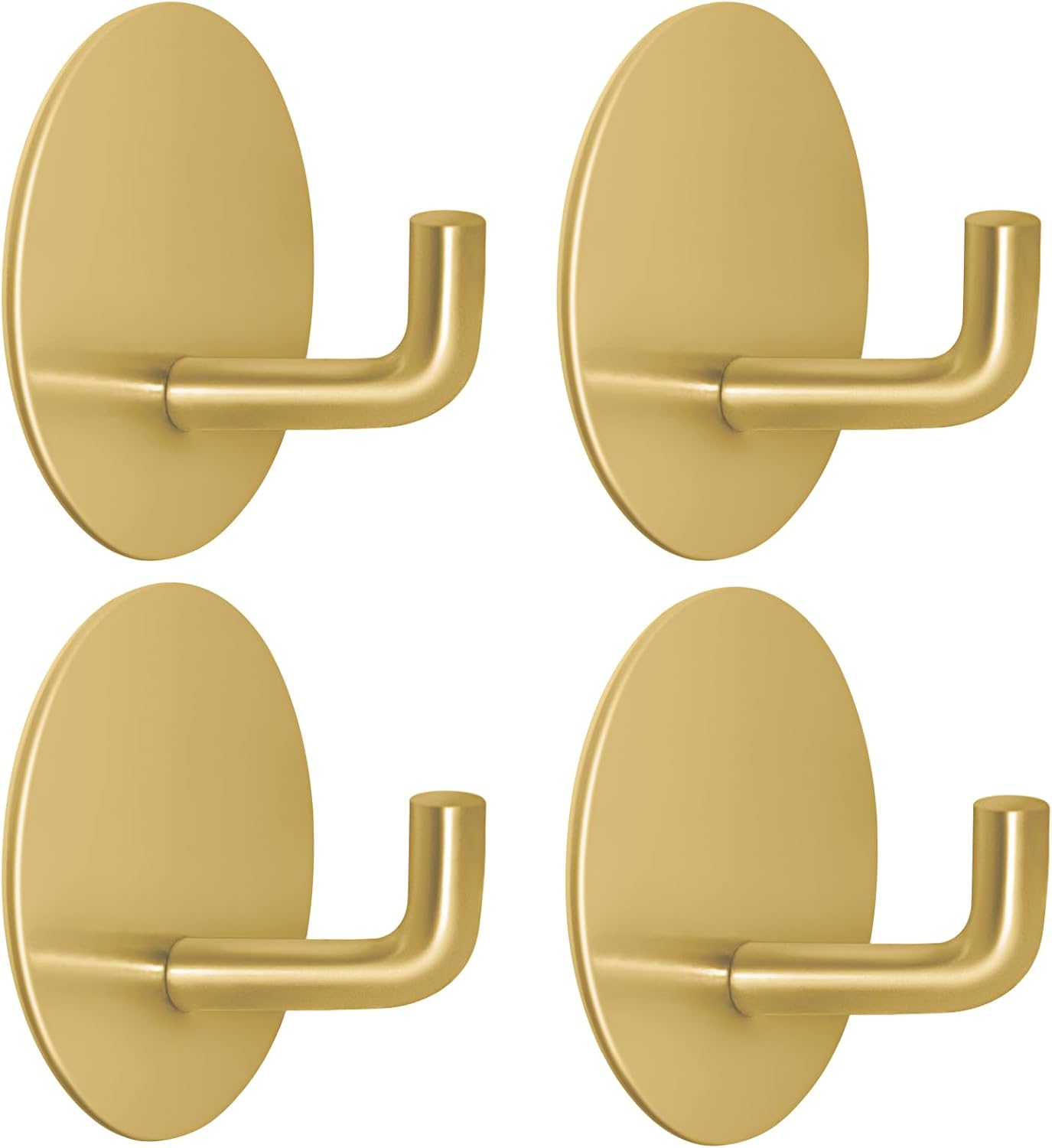 Badezimmerhaken, Handtuchhaken, Küchenhaken, Selbstklebend, Runder Sockel, 4er-set (gold)