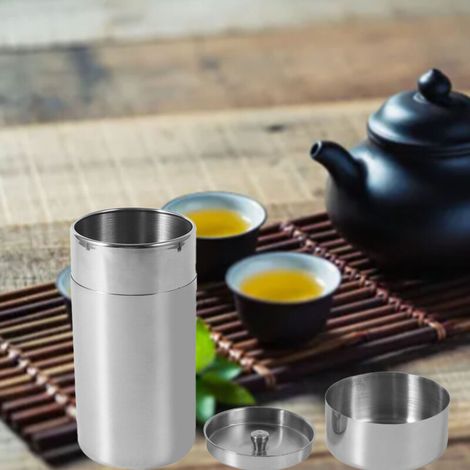 Runde Teedose Aus Metall, Teedose Aus Edelstahl Für Losen Tee, Kaffeedose Mit Innendeckel, Kaffeeaufbewahrungsbehälter, Küchendose (große Größe)